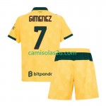 Camisolas de futebol AC Milan Santiago Gimenez 7 Criança Equipamento 3ª 2025/26 Manga Curta